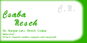 csaba mesch business card